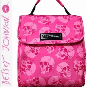 Betsey Johnson Skulls Flap Top Insulated Lunch Tote Bag